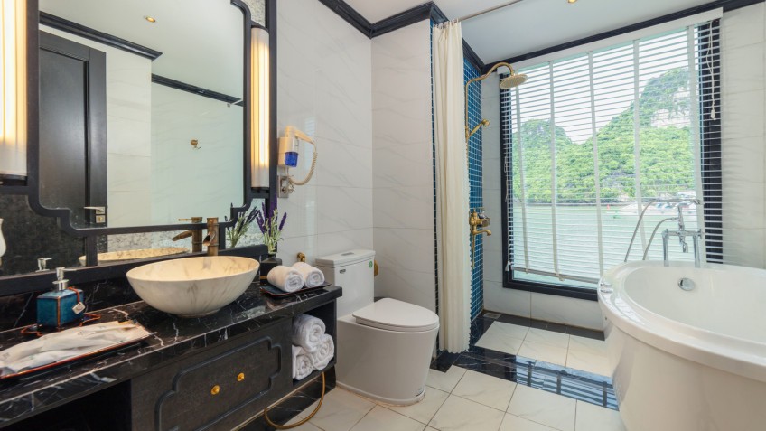 Enjoy the spacious bathroom