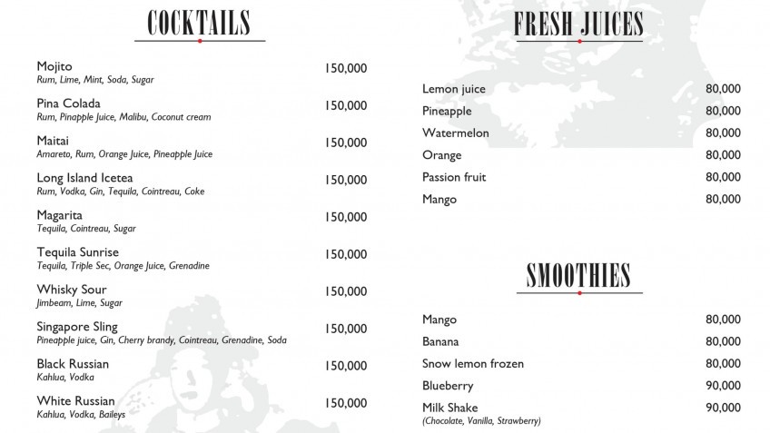 Emperor Cruises: Drink Menu 2