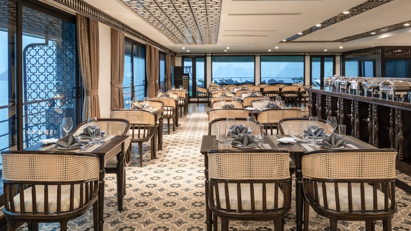 Enjoy meals in the modern restaurant