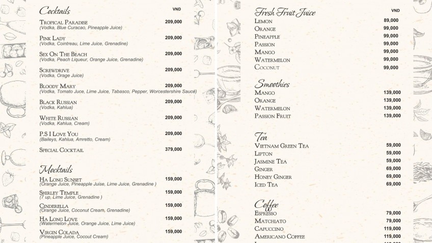 Drink Menu 2