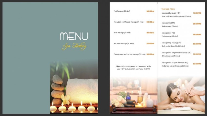 Spa Menu