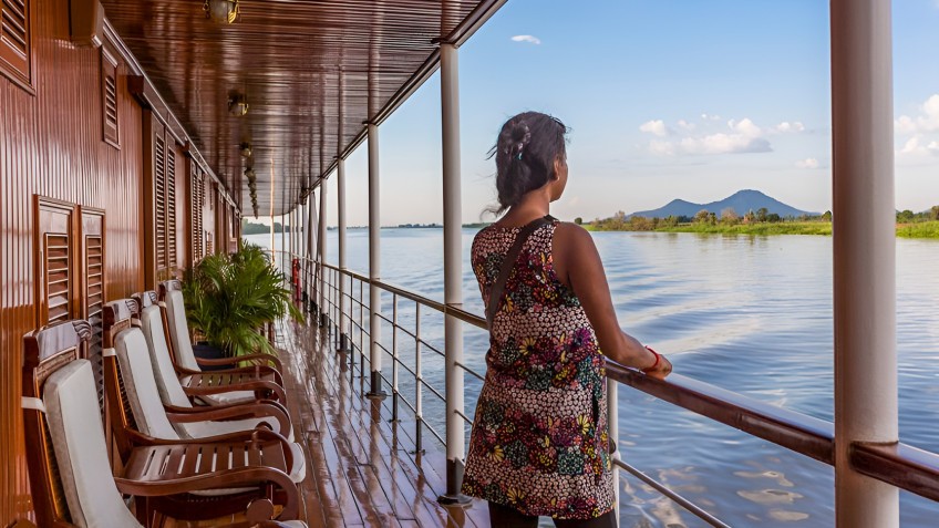 Admire tranquil moment from terrace