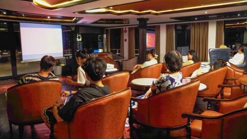 Enjoy night movie and popcorn