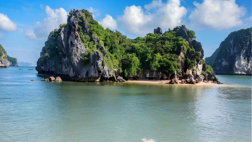 Take a swim on pristine beach