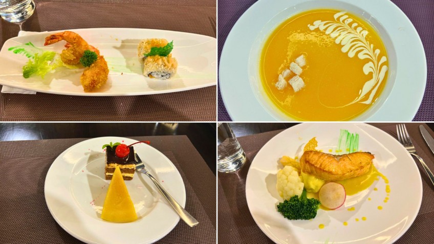 Dishes served onboard