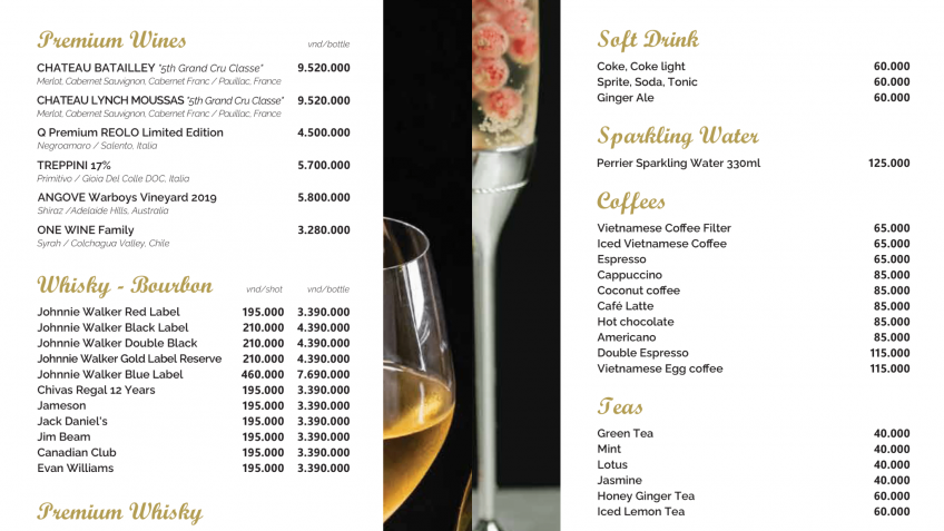 Nostalgia Cruise: Drink Menu