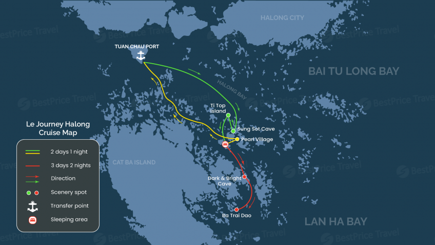 Le Journey Halong Cruise Map