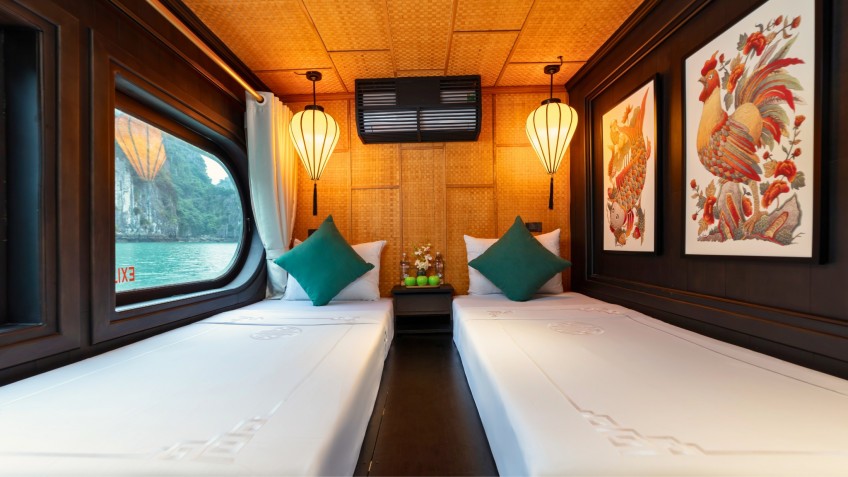 Prince Private Cruise: Unique Vietnamese Decoration Of Twin Room