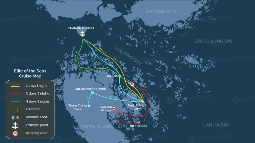 Elite of the Seas Cruise Map
