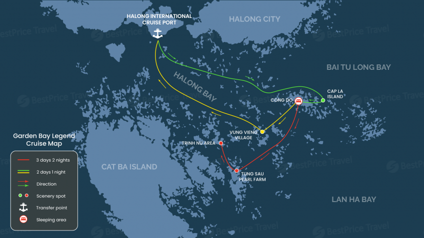 Garden Bay Legend Cruise Map