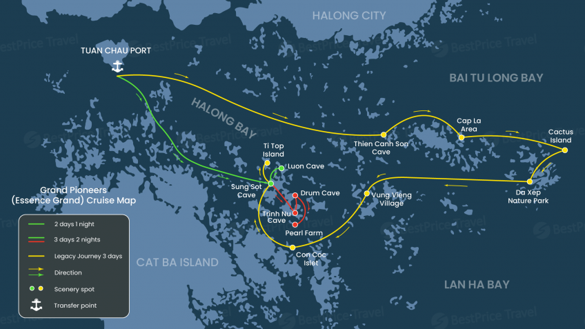 Grand Pioneers Cruise Map