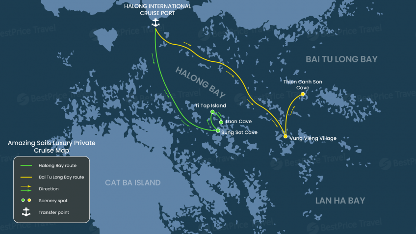 Amazing Sails Private Luxury Cruise Map