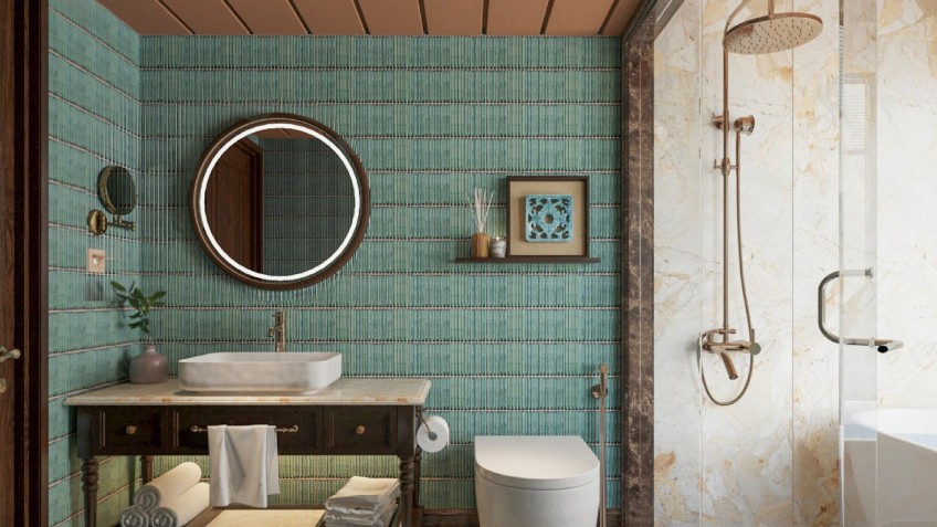 Lyra Grandeur Cruise: Ocean-vibe bathroom