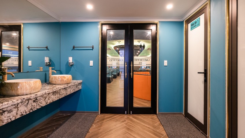 Spotless, Well Equipped Restroom