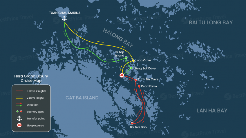 Hera Grand Luxury Cruise Map