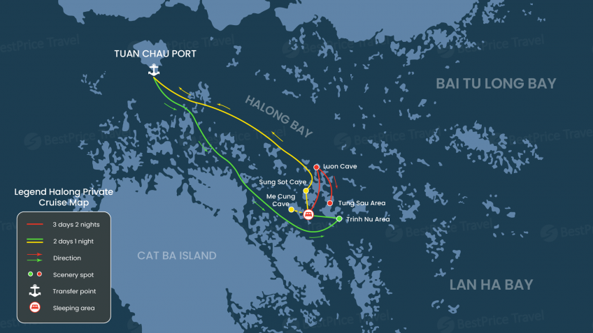 Legend Halong Private Cruise Map