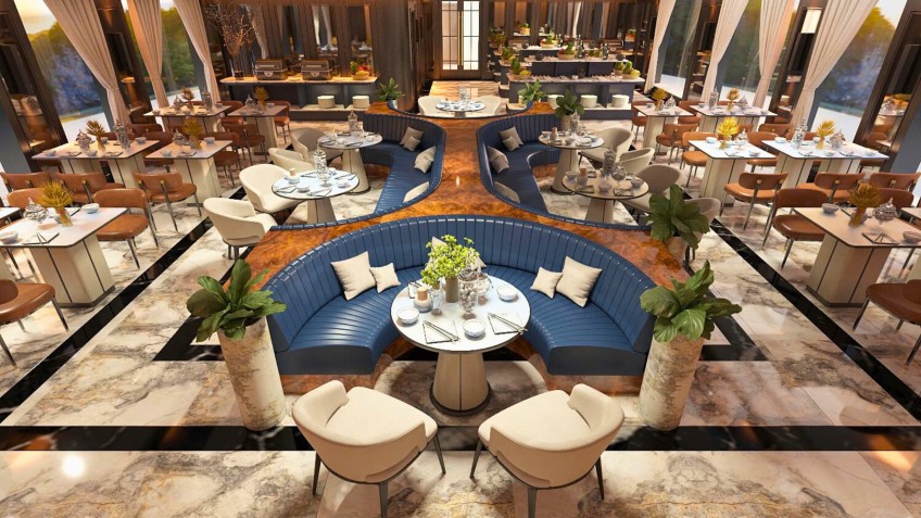 Delicate styling of the Restaurant