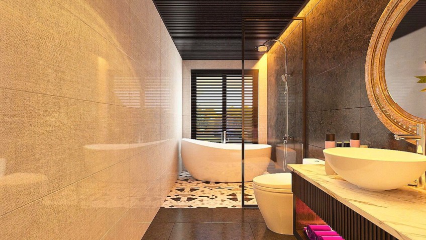 Modern Bathroom with bathtub