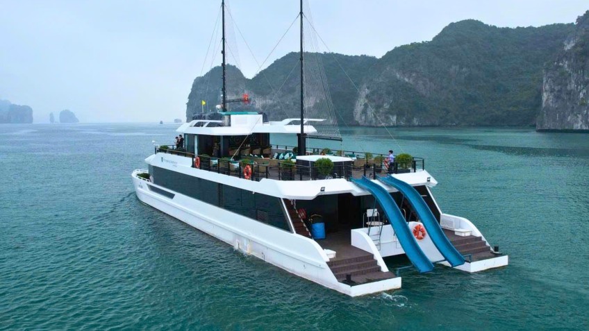 The Halong Catamaran: Have fun with the waterslide