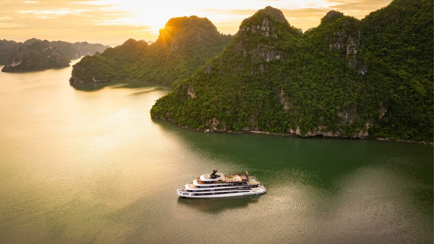 Cruise Amid Limestone Karsts