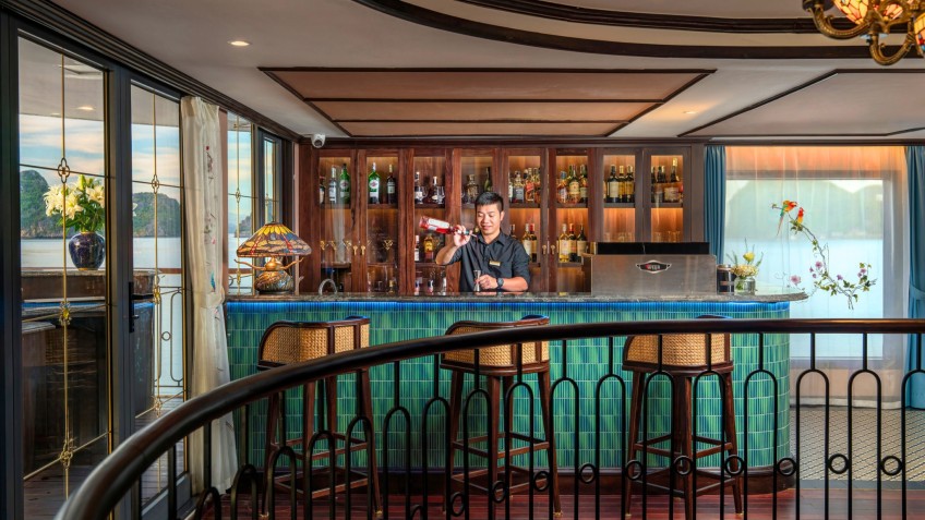 The bar on the upper deck