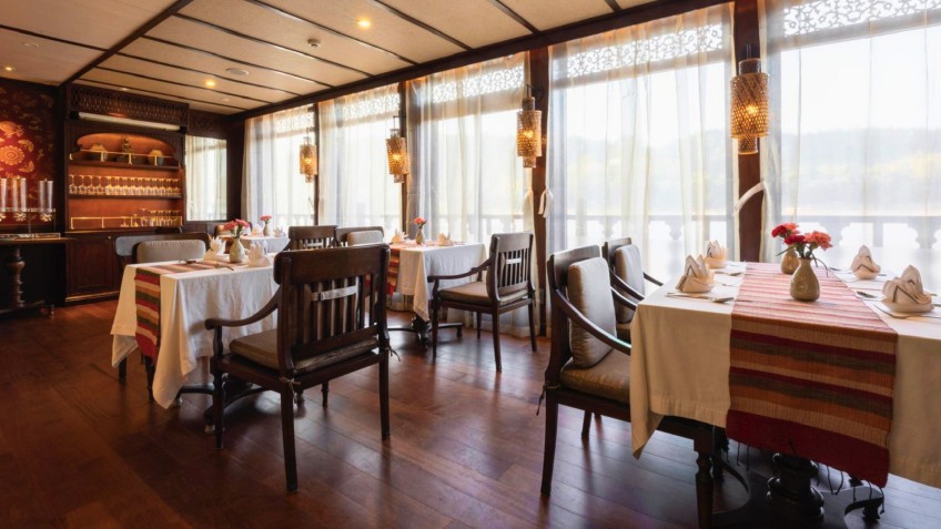 Elegant restaurant with beautiful river views