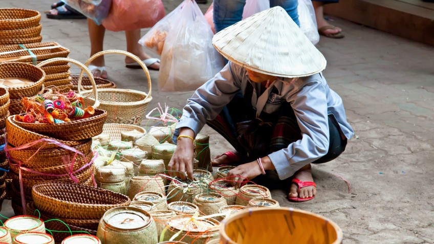 Local Market In Laos