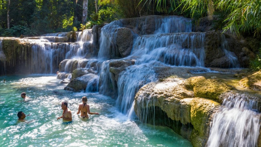 Refreshing Dip At Kuang Si
