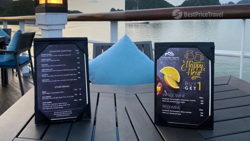 Paradise Grand Cruise: Happy Hour Menu On Paradise Grand
