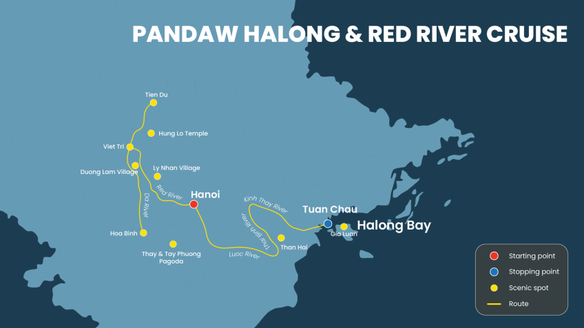 Pandaw Red River Cruise map
