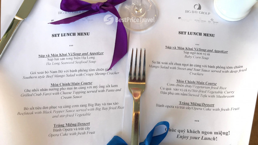 Mon Cheri Cruise: Set Lunch Menu & Vegan Options