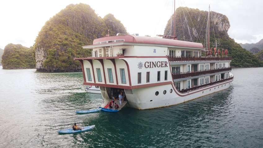 Heritage Line Ginger Cruise: The back of the Junk boat