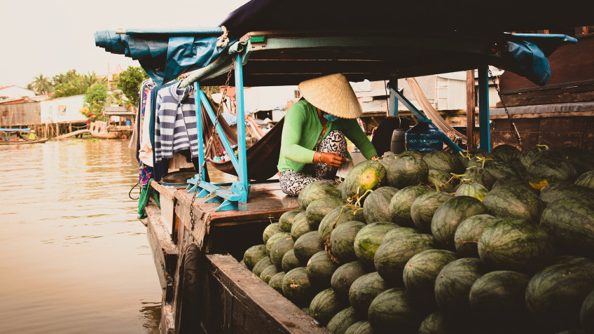 Visit The Vibrant Floating Market In Mekong Delta