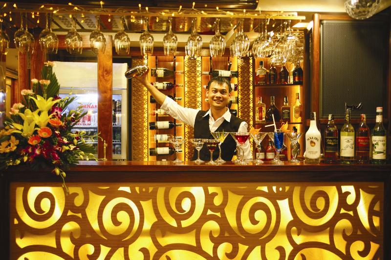 Golden Bar with friendly cruise's bartender