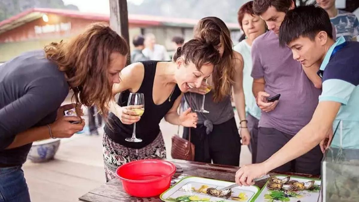 Vietnamese Cooking Workshop The Small Boat Cruise's sundeck