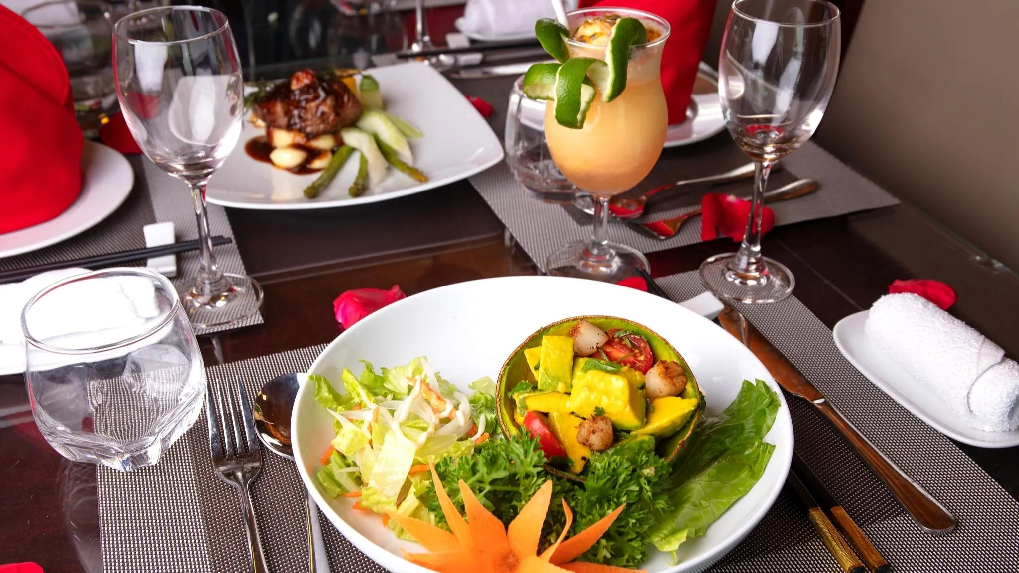 Fresh food served on board