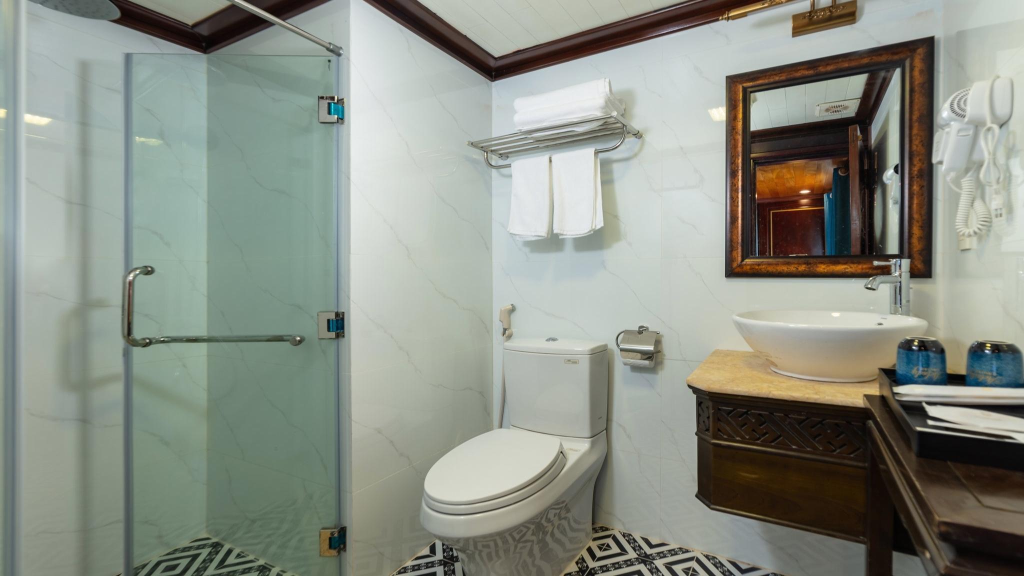 Clean bathroom with shower