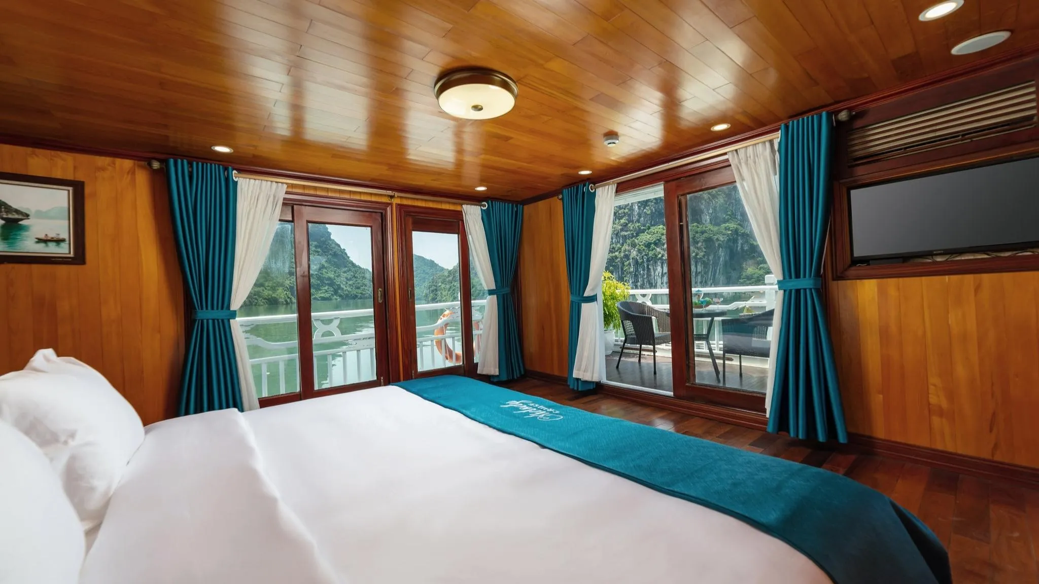 Spacious room features private balcony