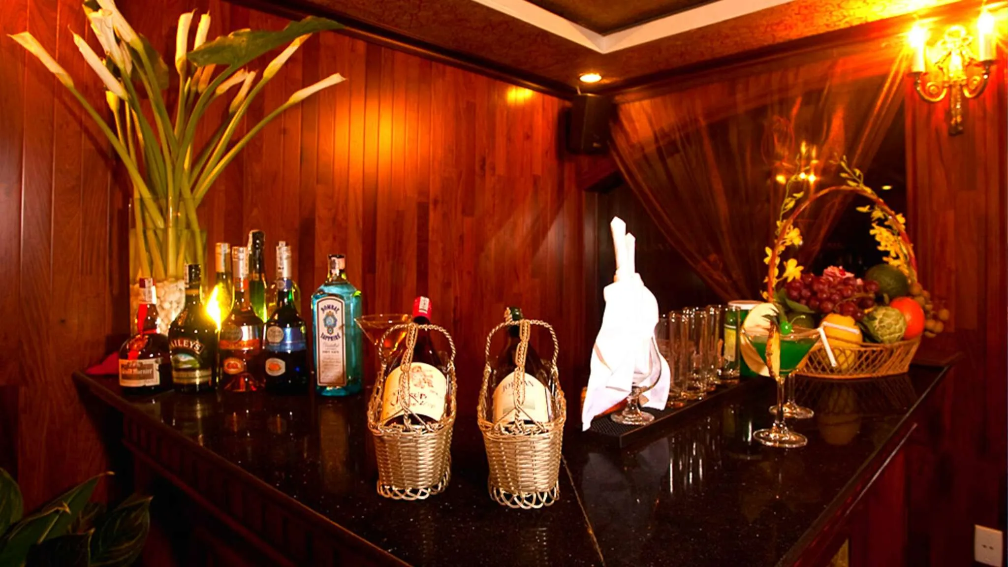 Varied Drinks At The Counter