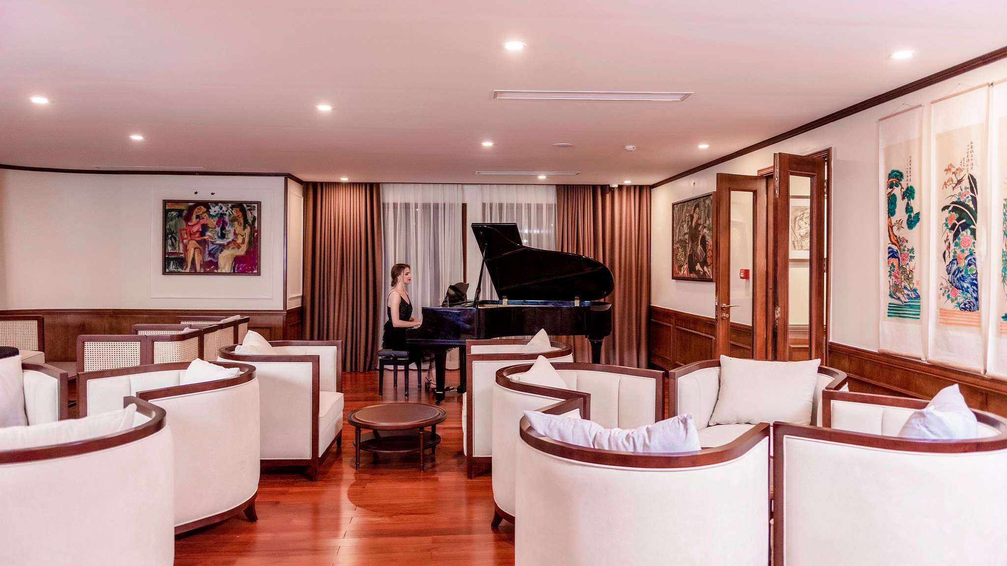 The comfy interiors of Song Hong Lounge create an intimate space for guests to relax.