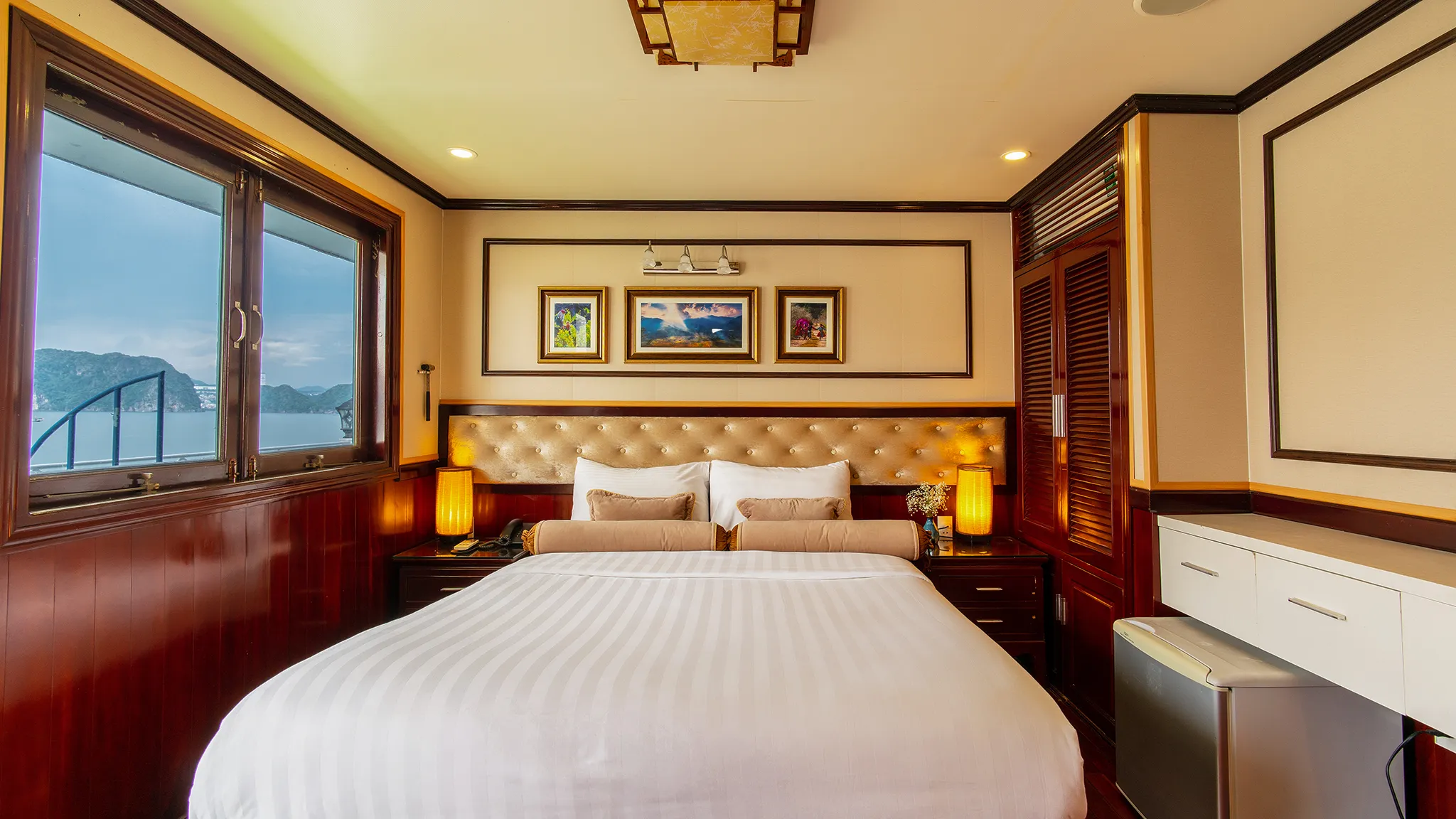Plush bed for overnight stay