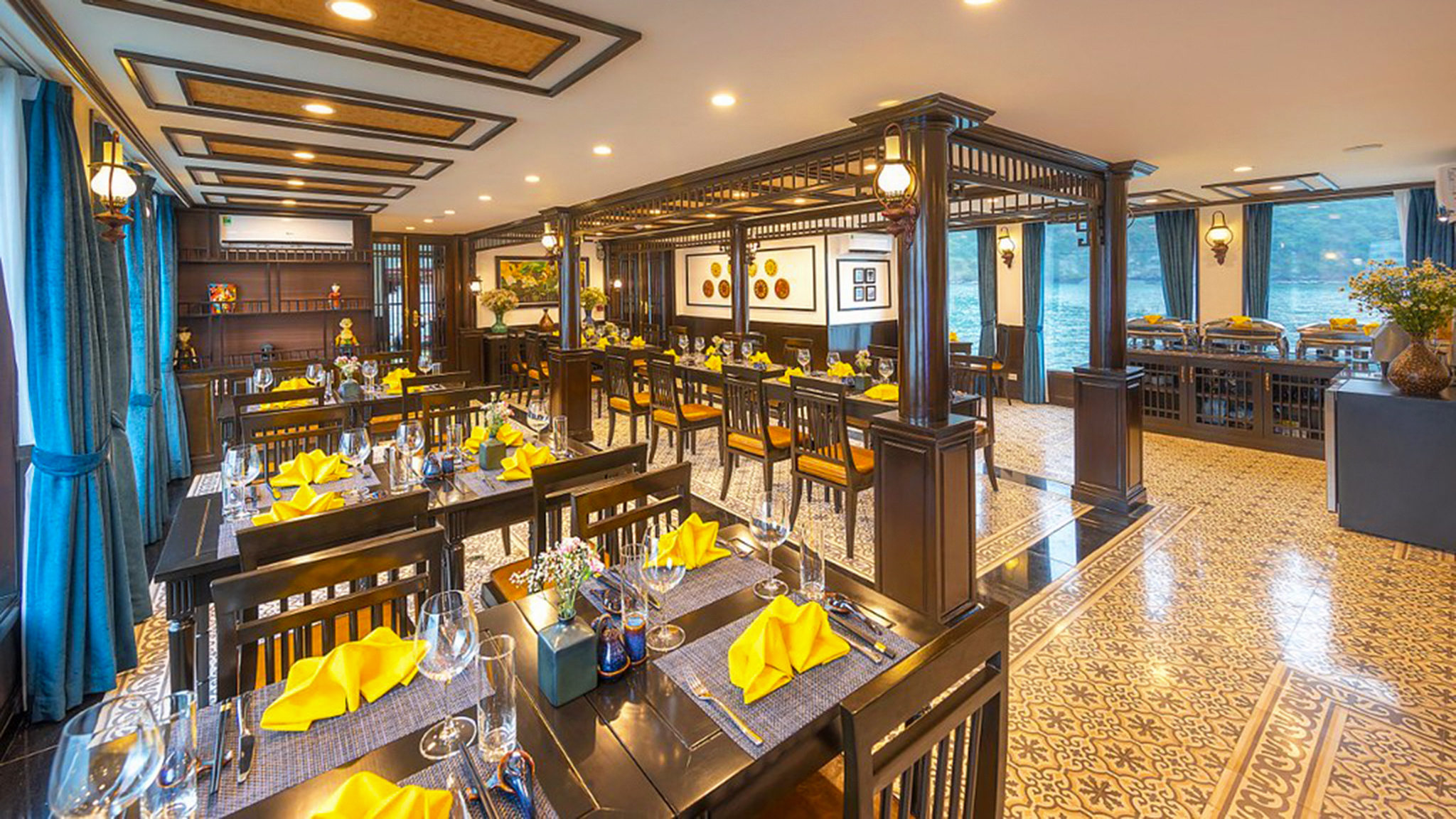 Lotus restaurant with classic wooden interiors