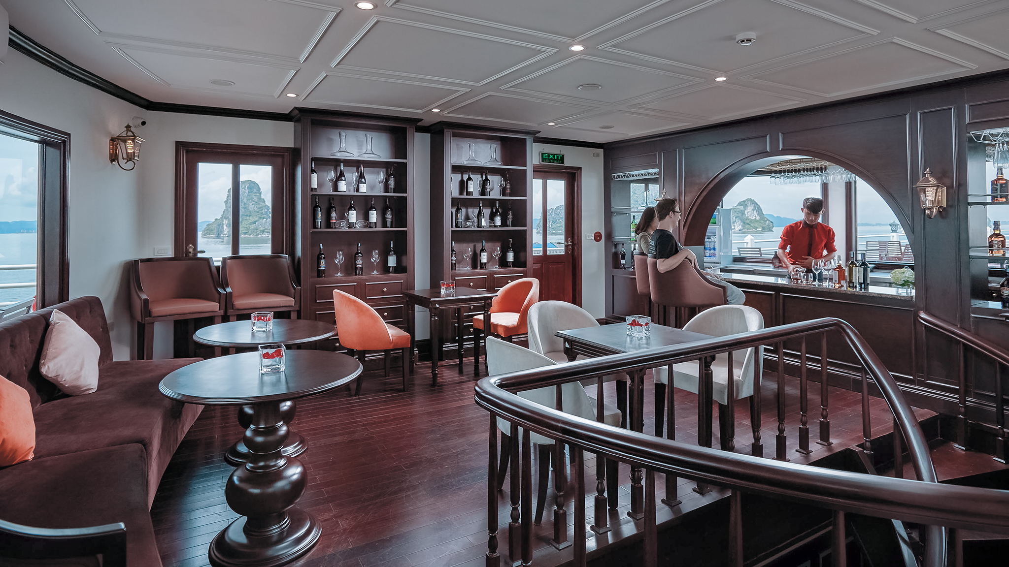 The lounge is linked to the outdoor bar, making it the perfect place for unwinding.