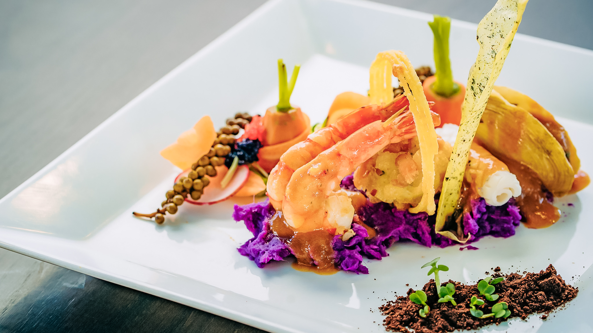 Well-prepared and tastefully cooked seafood for dinner
