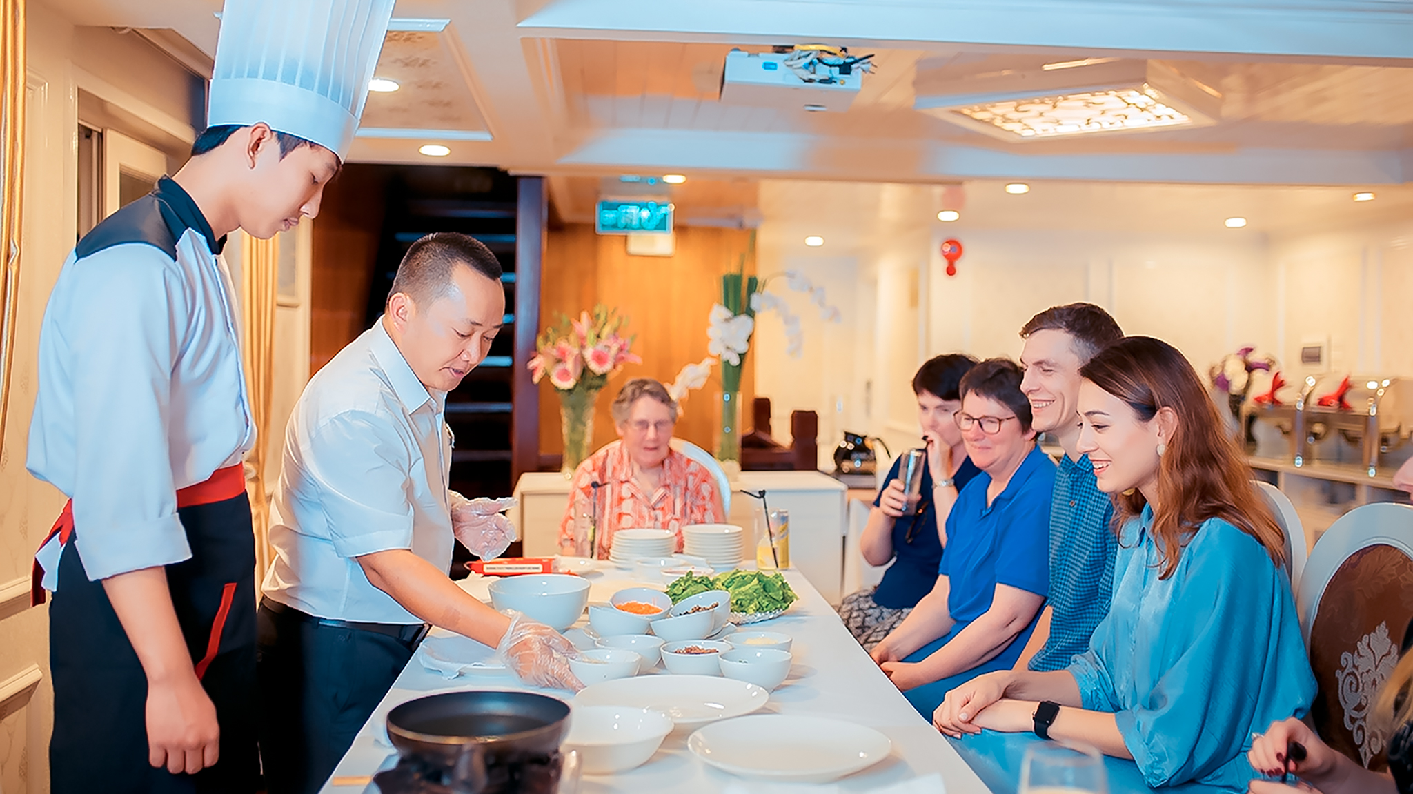 Interesting interactive Vietnamese cooking class on board