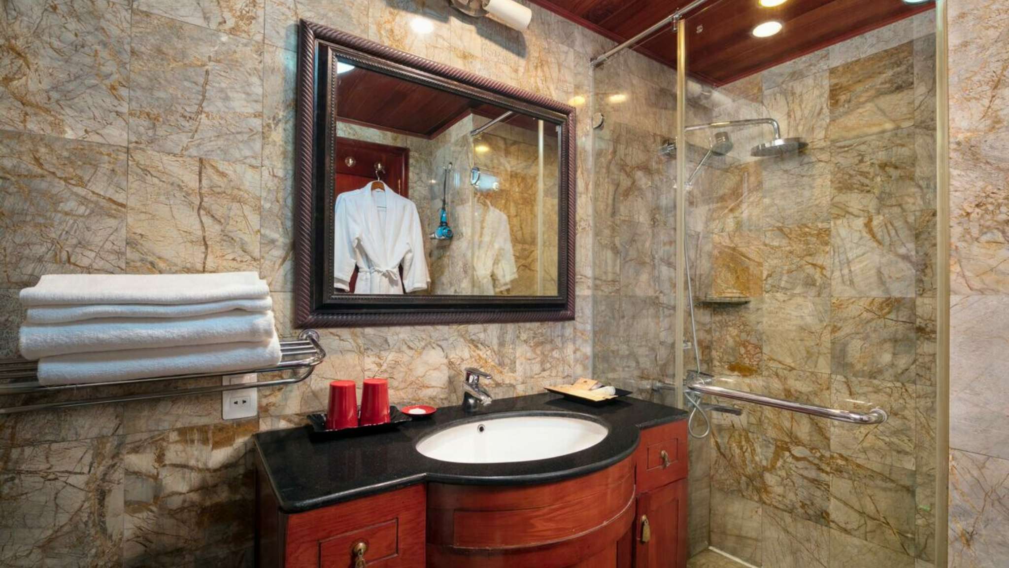 Bright Bathroom With Convenient Facilities