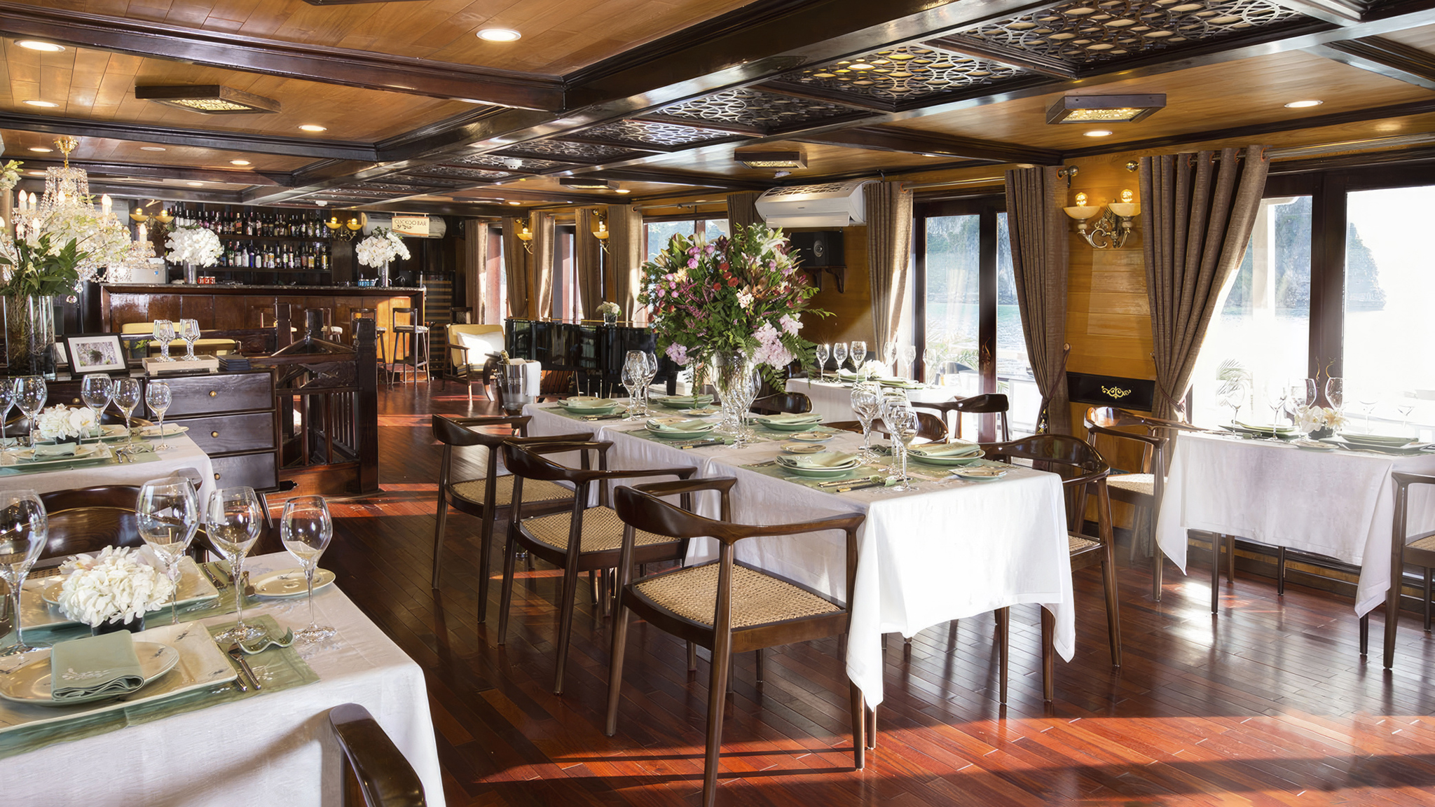 Beautifully decorated dining area of the Lily Restaurant