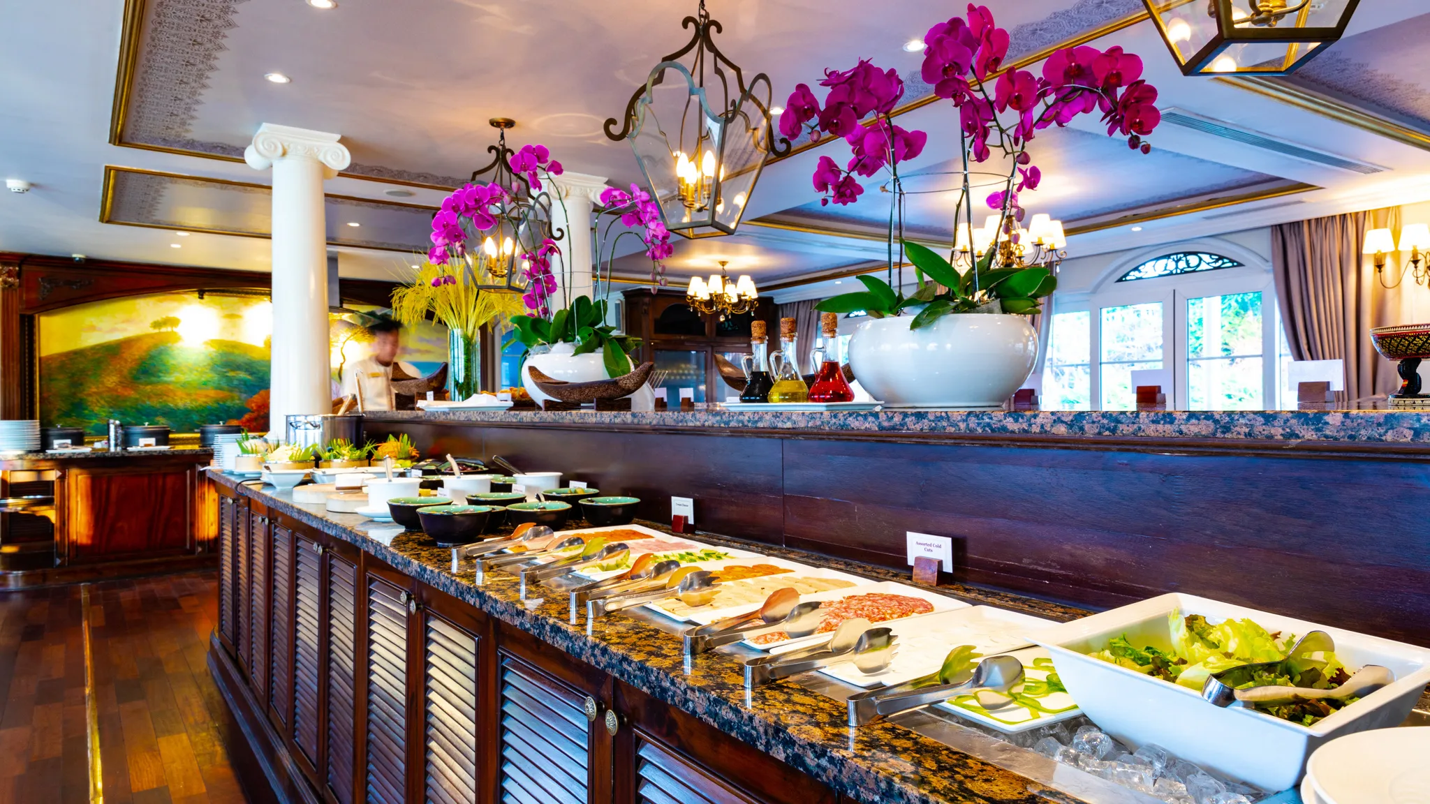Lavish restaurant with buffet
