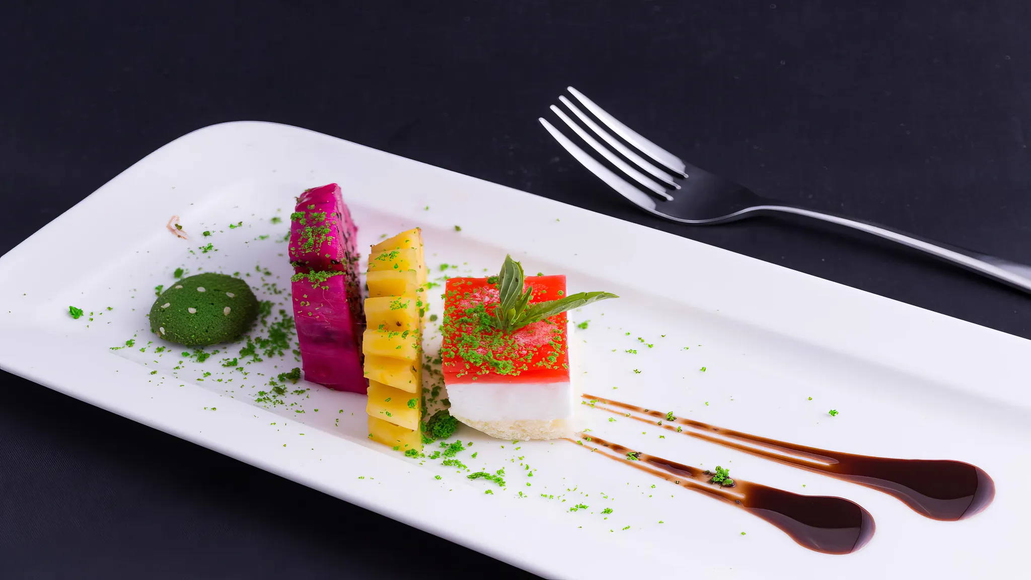 End the meal with a colorful dessert