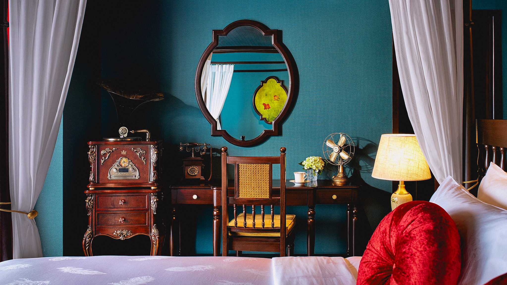 Beauty corner in traditional Vietnamese decor